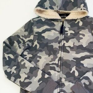 Lands’ End Camo Zip Sherpa Hoodie